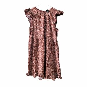 Wild Fable Brown White Ruffle Lace Sleeve Flutter Floral Summer Dress Size Small